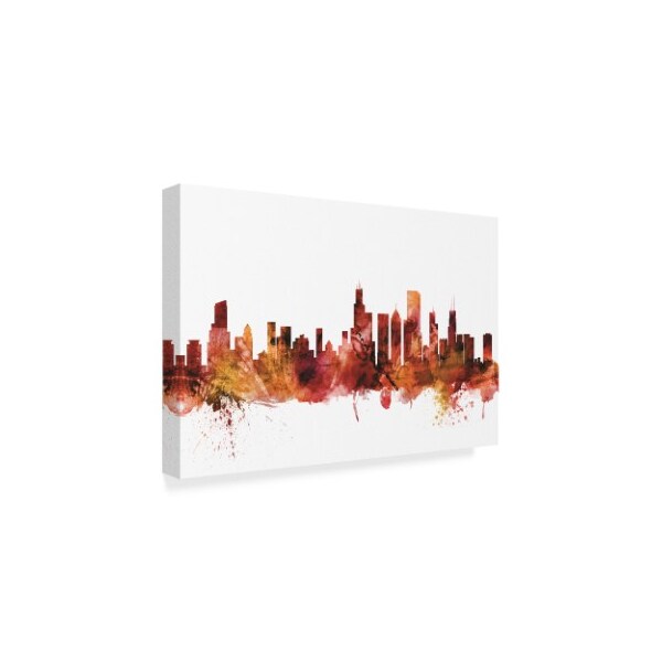 Michael Tompsett 'Chicago Illinois Skyline Red' Canvas Art,30x47